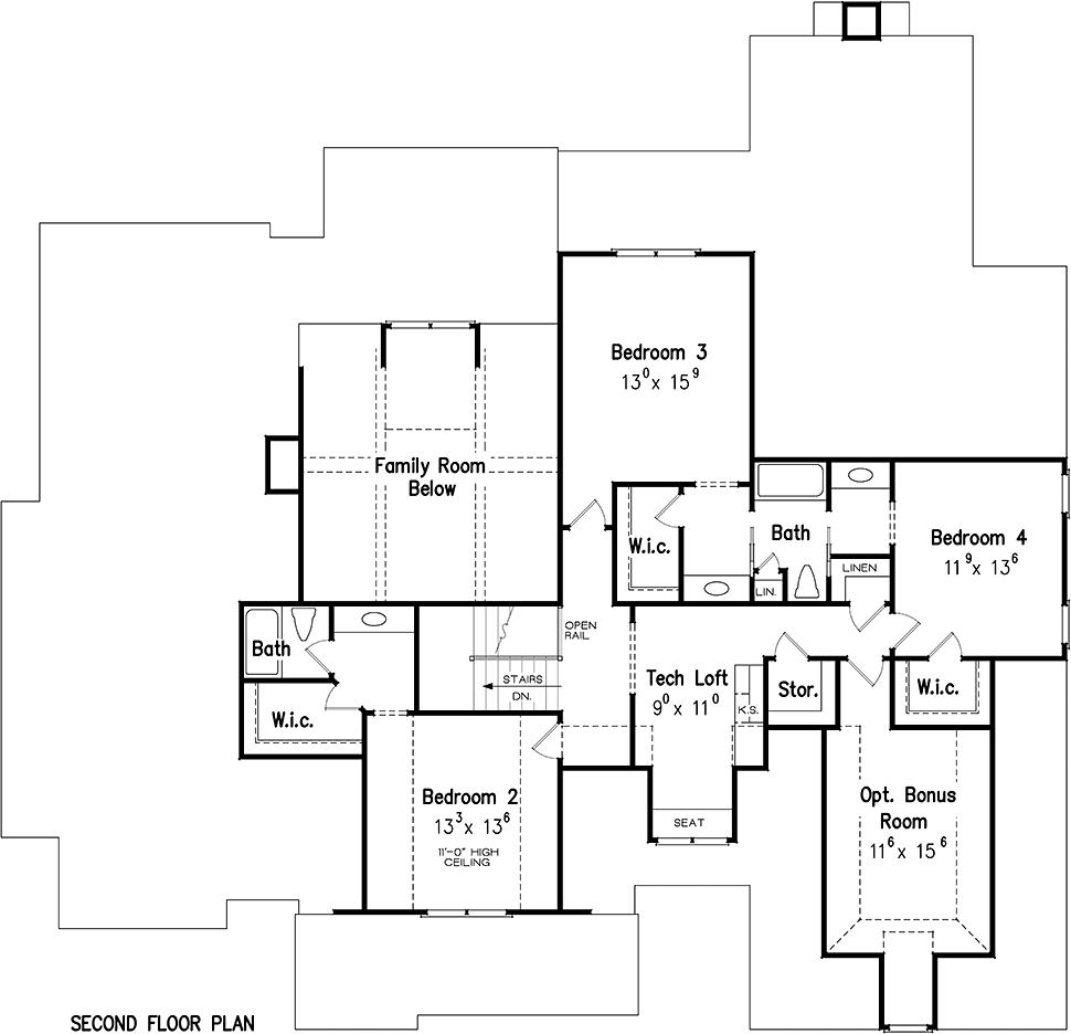 European French Country Traditional Level Two of Plan 83058