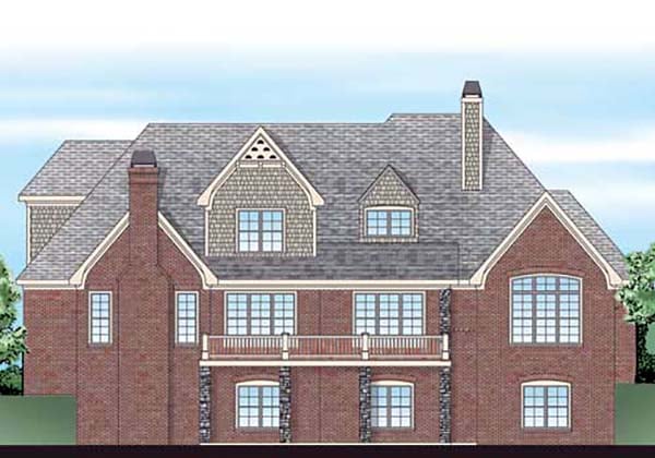 European French Country Traditional Rear Elevation of Plan 83058