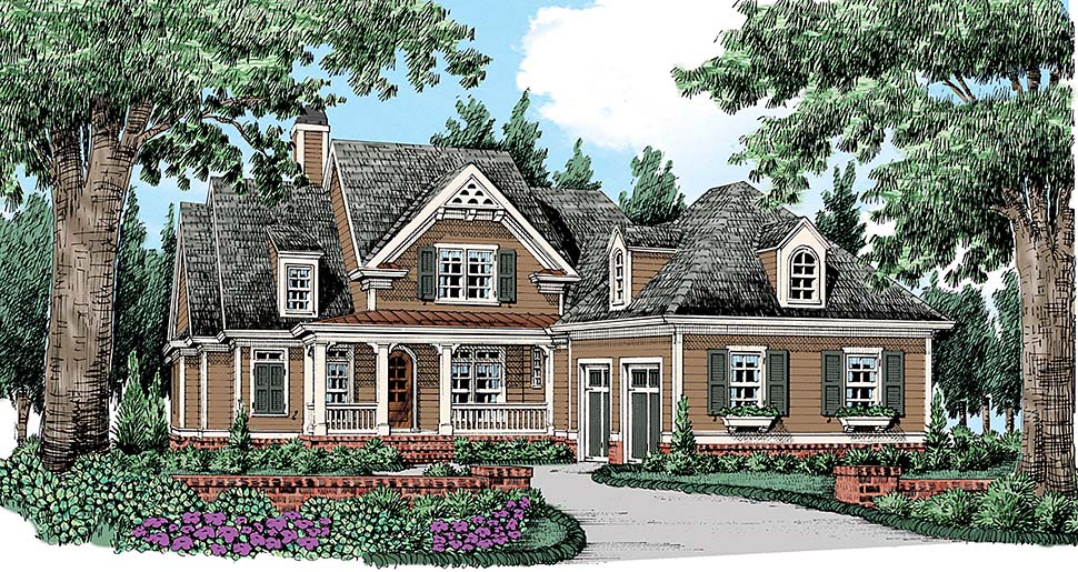 Traditional Plan with 2690 Sq. Ft., 4 Bedrooms, 3 Bathrooms, 2 Car Garage Elevation