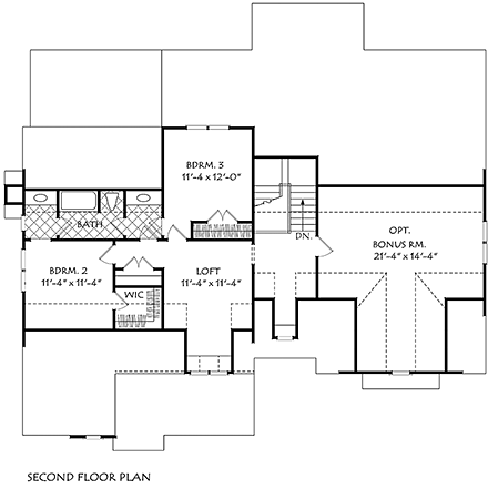 House Plan 83063 Second Level Plan