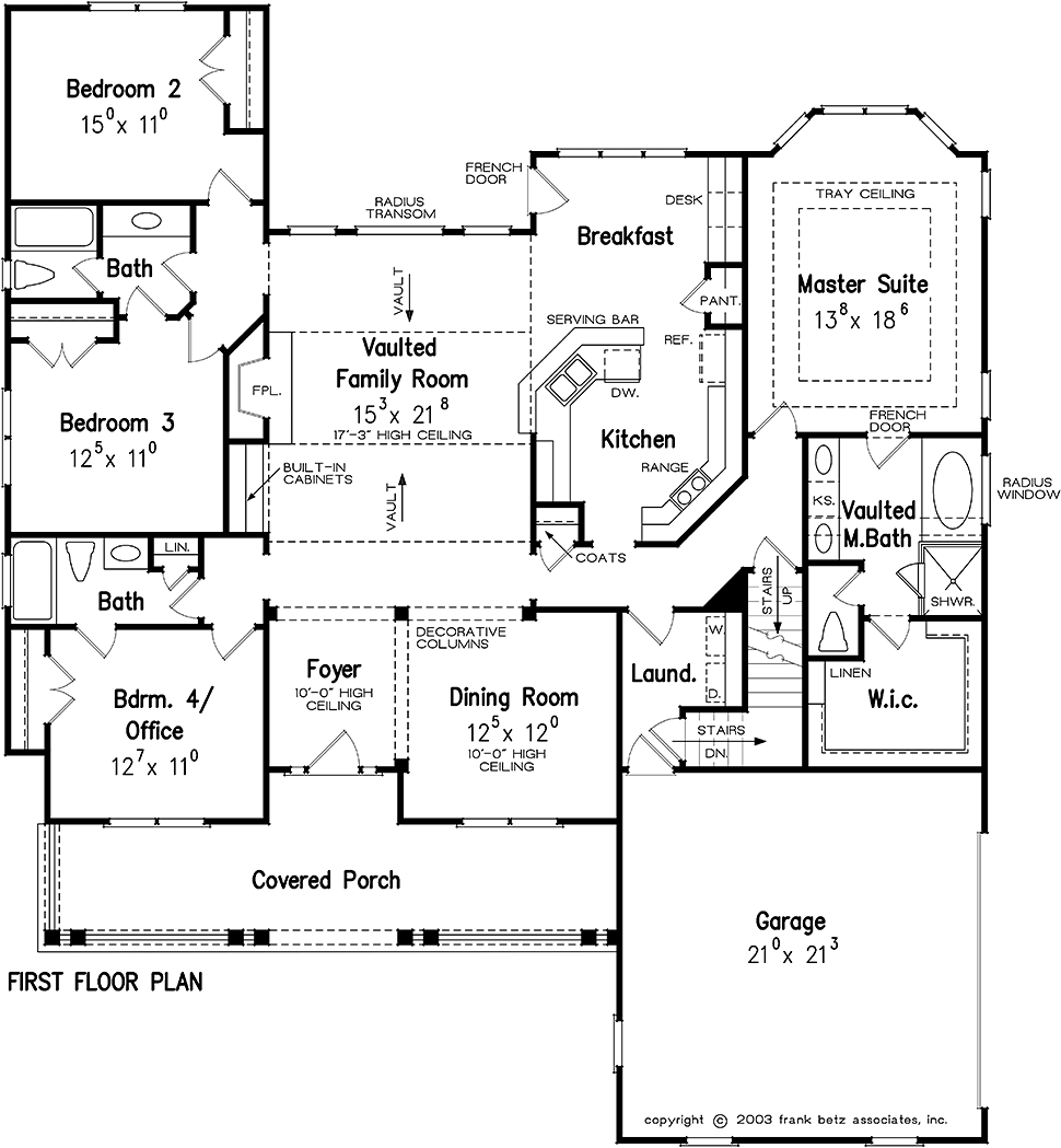 Colonial Cottage Country Level One of Plan 83065