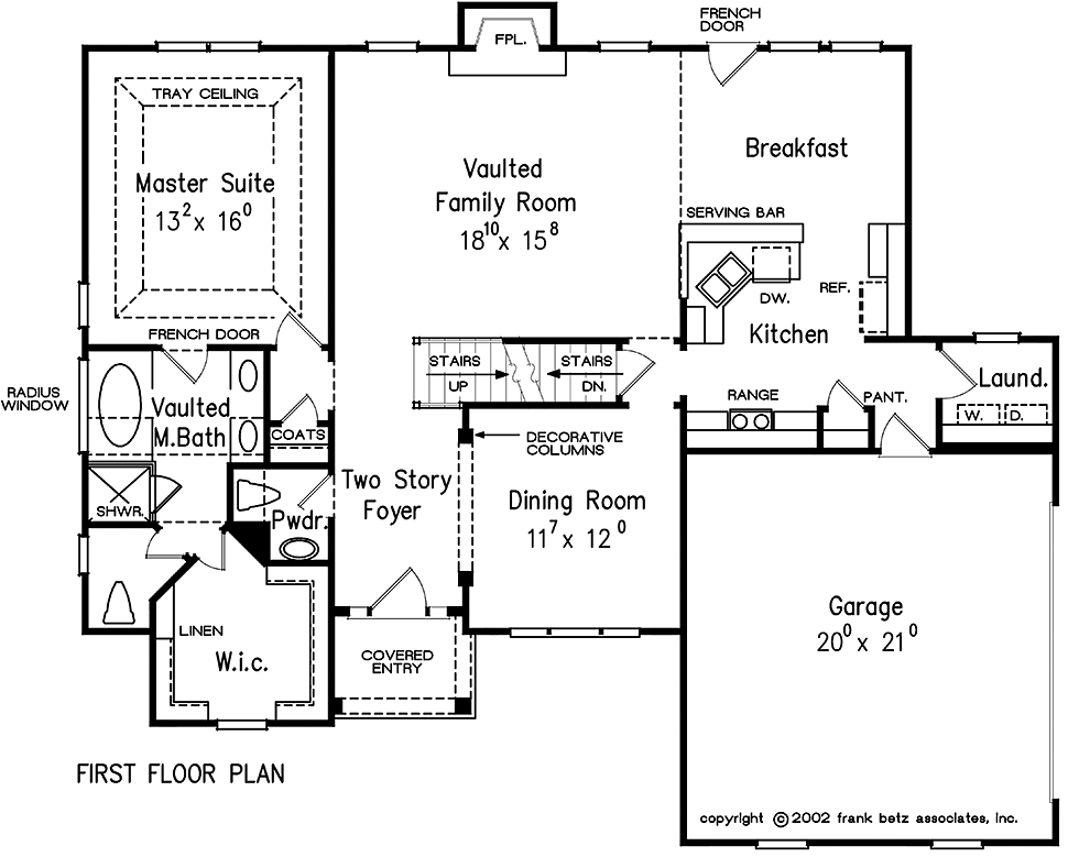 Cottage Traditional Level One of Plan 83066