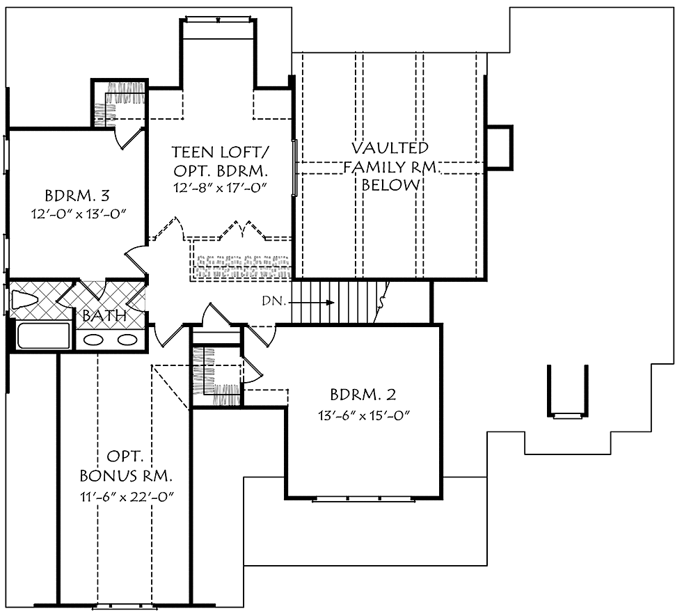 Bungalow Country Craftsman Level Two of Plan 83069
