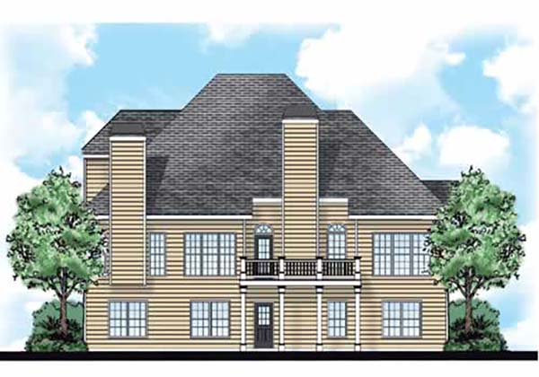 Traditional Plan with 2155 Sq. Ft., 3 Bedrooms, 3 Bathrooms, 2 Car Garage Rear Elevation