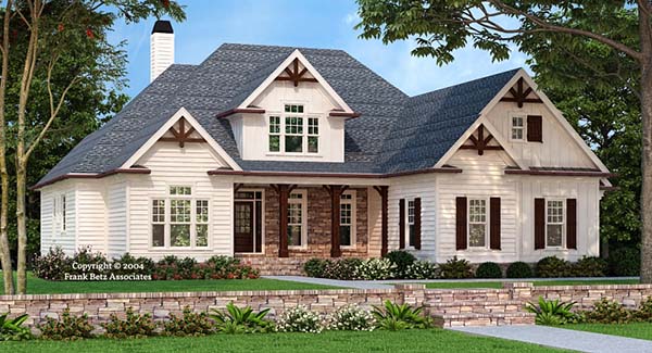 Craftsman Plan with 2400 Sq. Ft., 3 Bedrooms, 3 Bathrooms, 3 Car Garage Picture 2