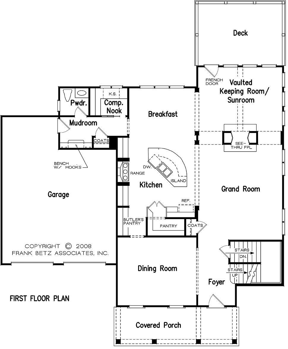 Craftsman French Country Traditional Level One of Plan 83076