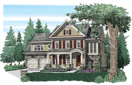 Craftsman French Country Traditional Elevation of Plan 83076