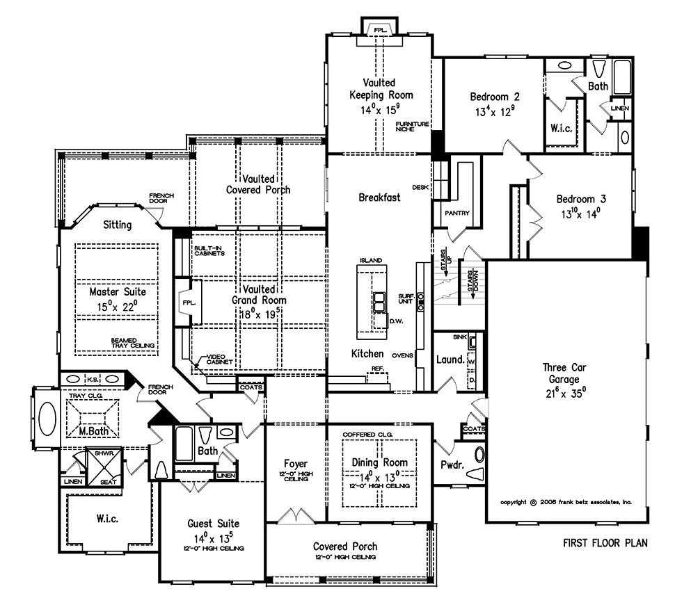 European French Country Level One of Plan 83077