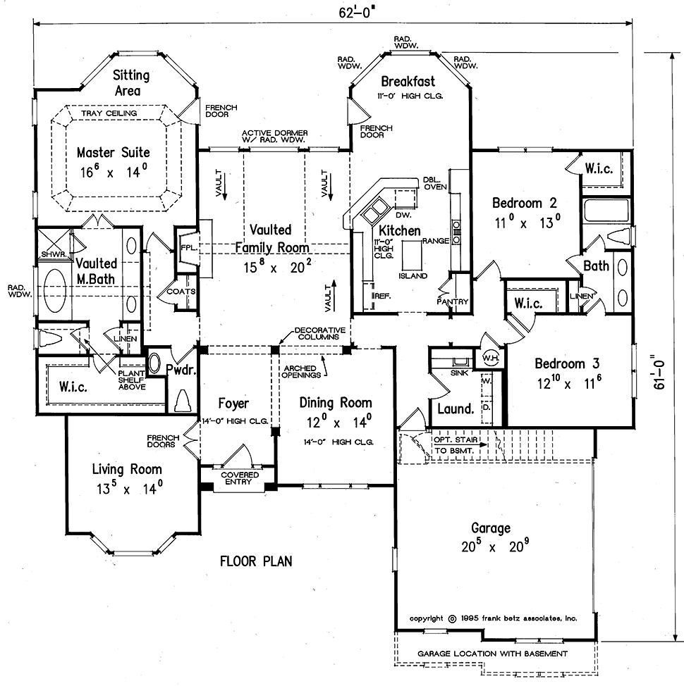 Cottage Traditional Level One of Plan 83081