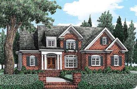 Colonial Traditional Elevation of Plan 83084