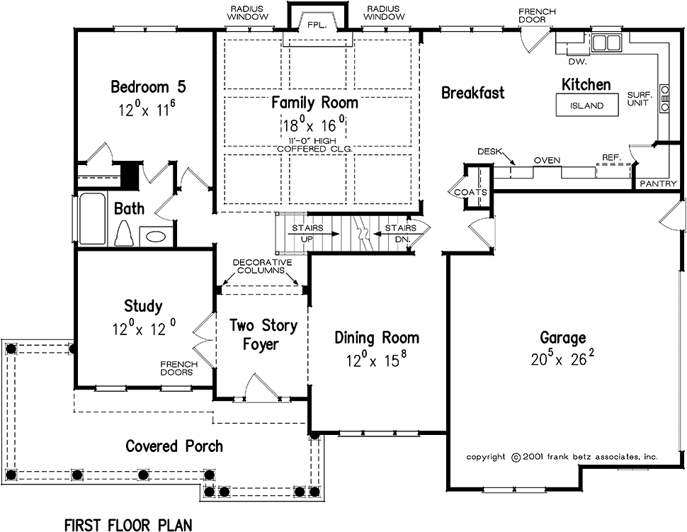 Country Southern Traditional Level One of Plan 83091