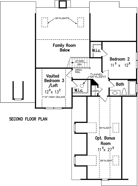 House Plan 83092 Second Level Plan