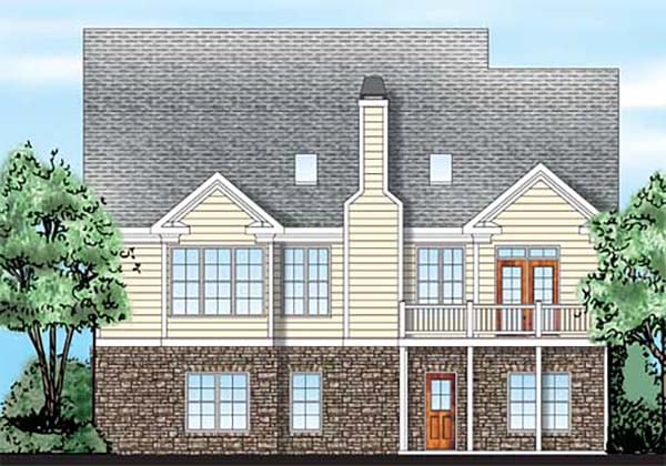 Cottage Country Craftsman Southern Rear Elevation of Plan 83092