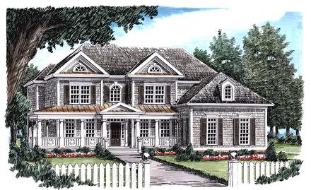 Colonial Southern Traditional Elevation of Plan 83097