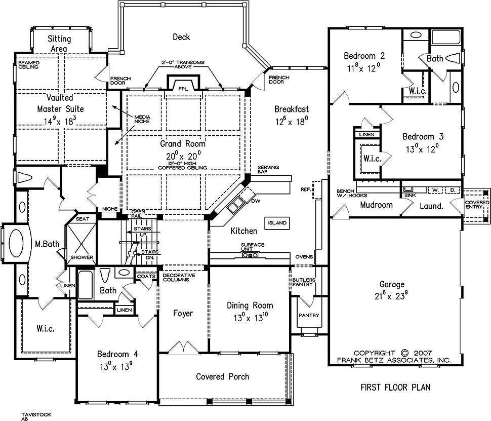 Country Southern Traditional Level One of Plan 83099