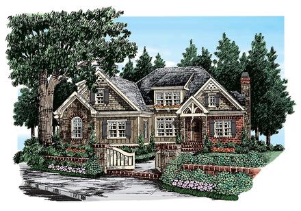 Cottage Country Craftsman Southern Elevation of Plan 83100