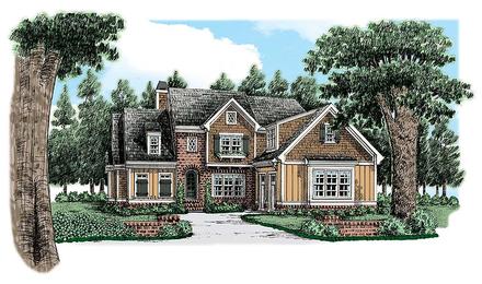 Cottage Craftsman European Traditional Elevation of Plan 83106