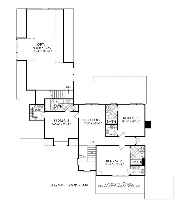 Country Farmhouse Traditional Level Two of Plan 83108