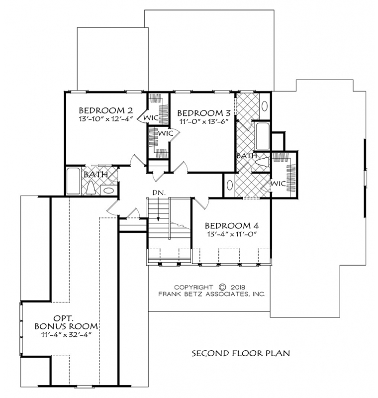 Country Farmhouse Traditional Level Two of Plan 83110