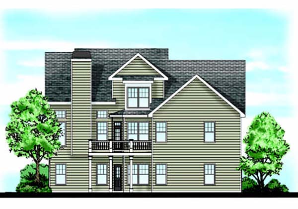 Cottage Craftsman Farmhouse Traditional Rear Elevation of Plan 83114