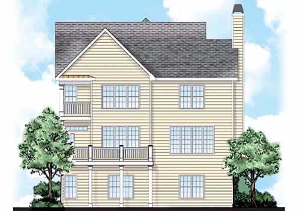 Cottage European Traditional Rear Elevation of Plan 83115