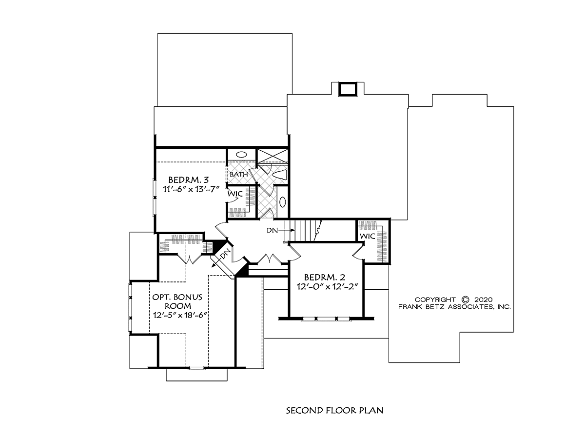 Country Craftsman Farmhouse Southern Level Two of Plan 83117