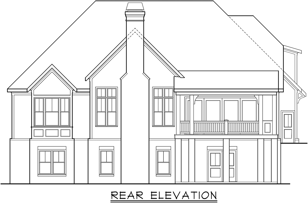 Country Craftsman Farmhouse Southern Rear Elevation of Plan 83117