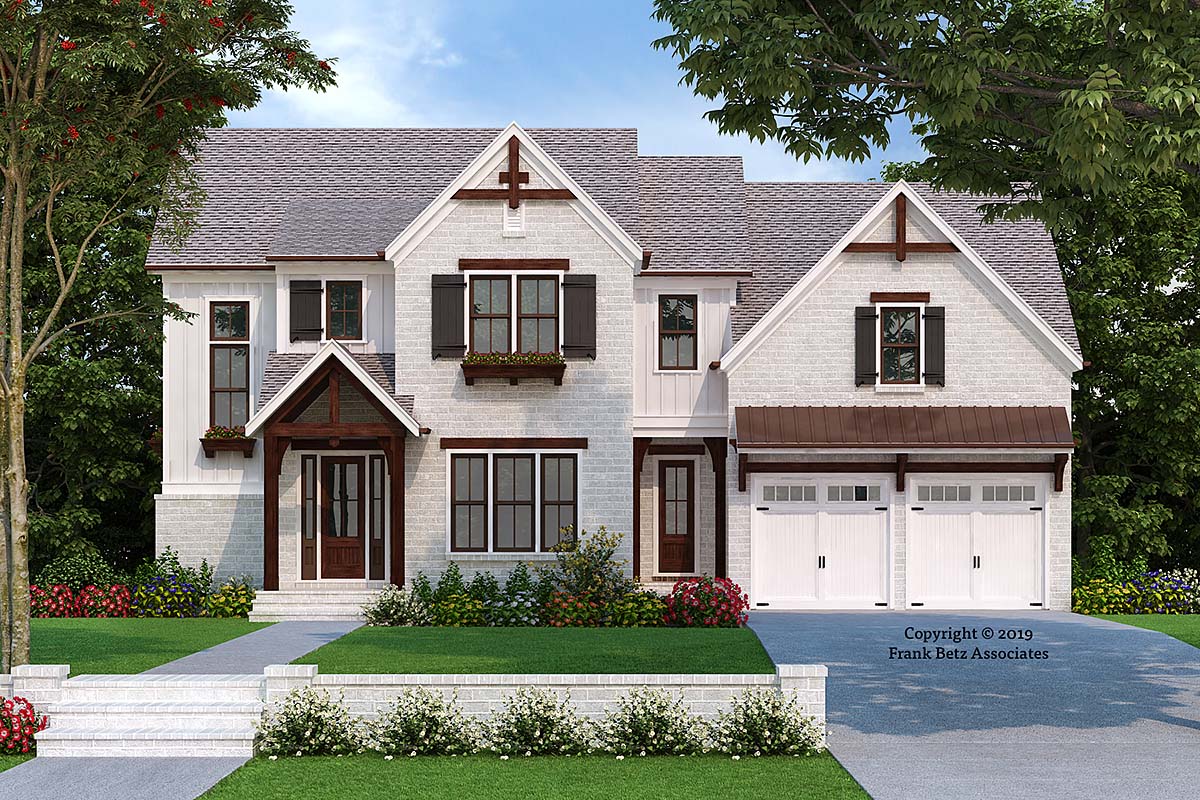 Craftsman, Traditional Plan with 2858 Sq. Ft., 5 Bedrooms, 3 Bathrooms, 2 Car Garage Elevation