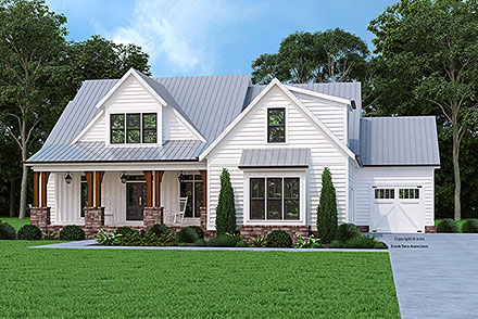Country Farmhouse Elevation of Plan 83122