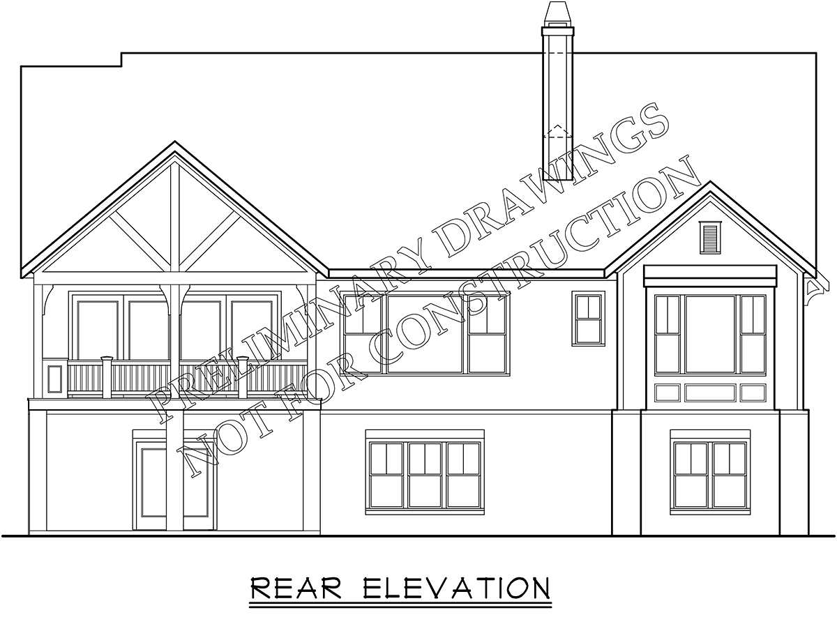 Cottage Farmhouse Ranch Traditional Rear Elevation of Plan 83125