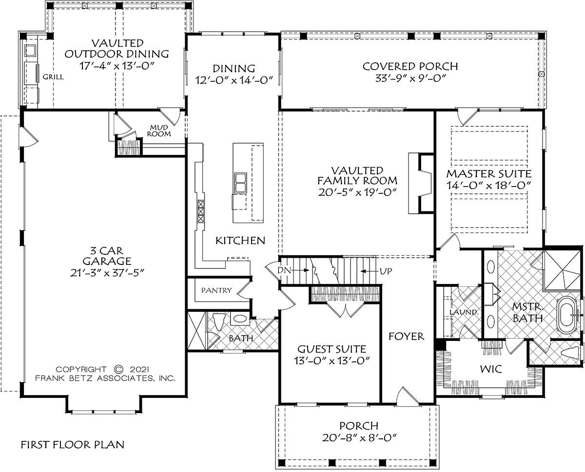 Country Farmhouse Traditional Level One of Plan 83126
