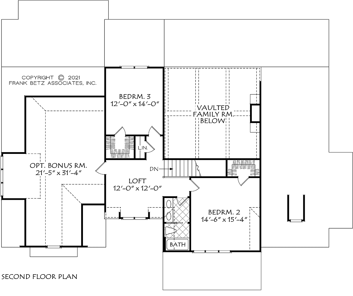 Country Farmhouse Traditional Level Two of Plan 83126