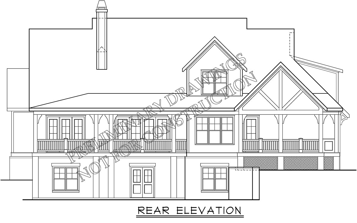 Country Farmhouse Traditional Rear Elevation of Plan 83126