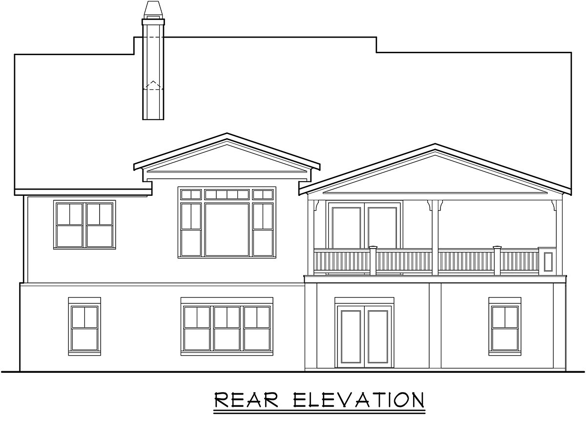 Cottage Country Farmhouse Ranch Traditional Rear Elevation of Plan 83128