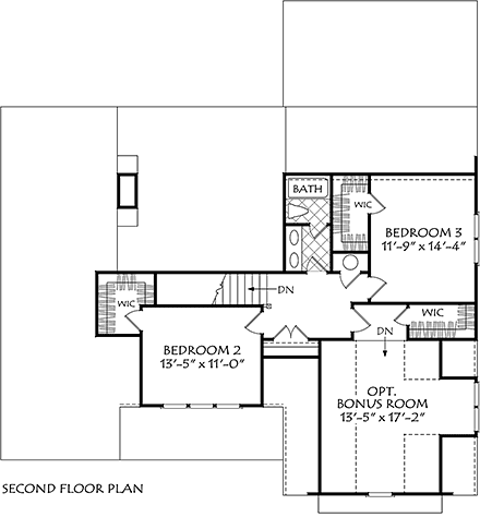 House Plan 83129 Second Level Plan