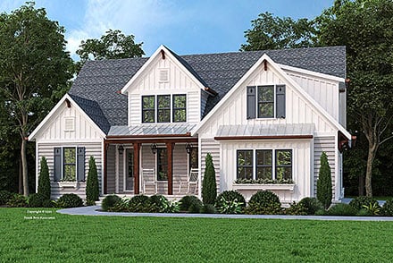 Cottage, Country, Farmhouse, New American Style, Traditional House Plan 83129 with 3 Beds, 3 Baths, 2 Car Garage