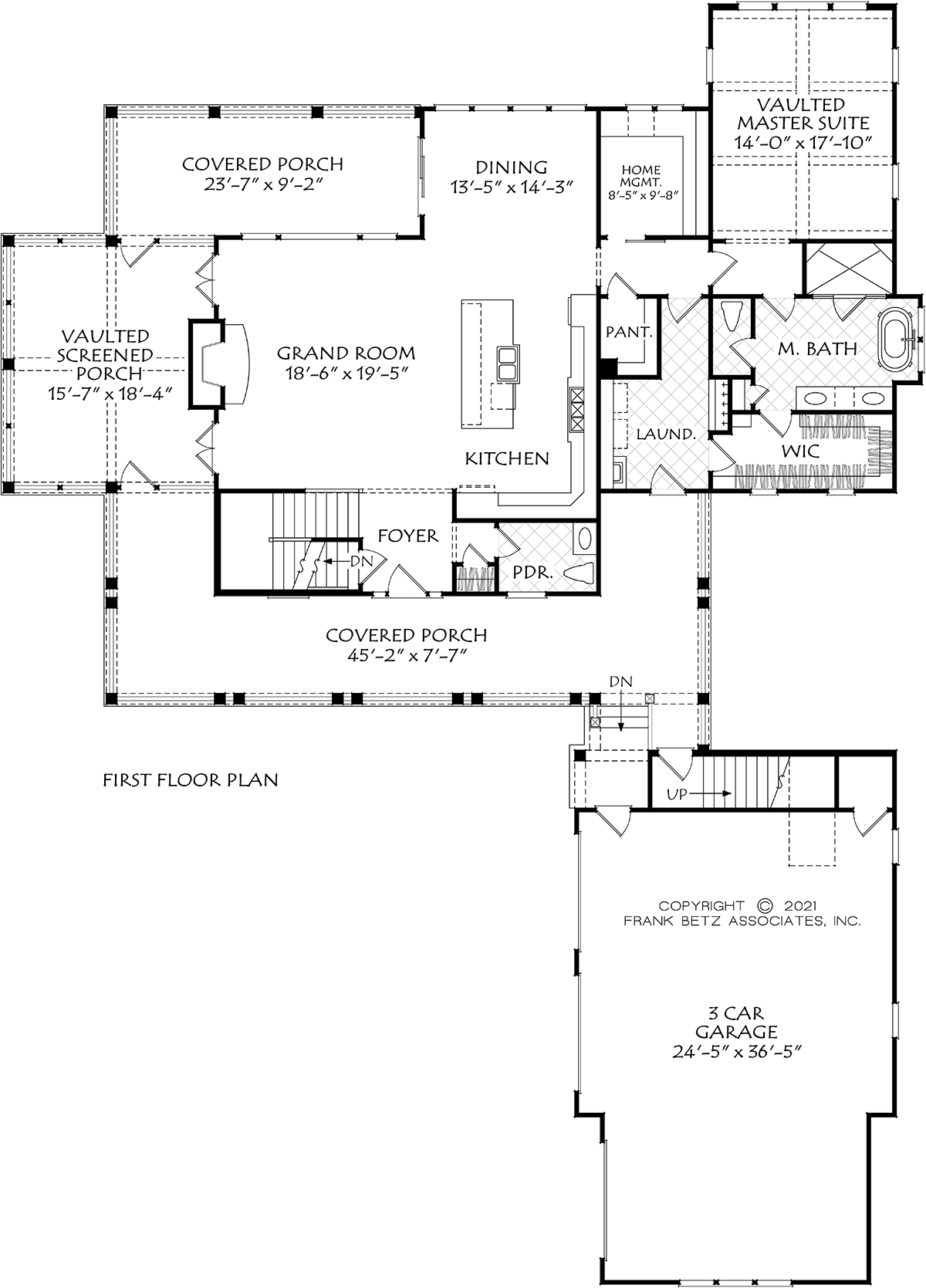 Cottage Country Farmhouse Level One of Plan 83130