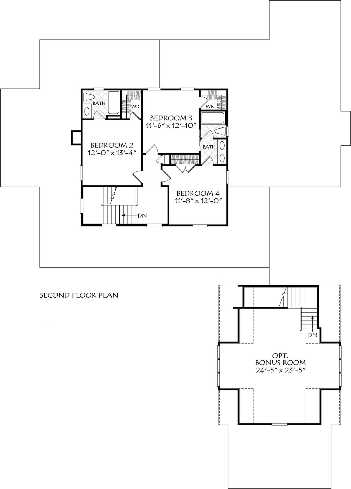 Cottage Country Farmhouse Level Two of Plan 83130