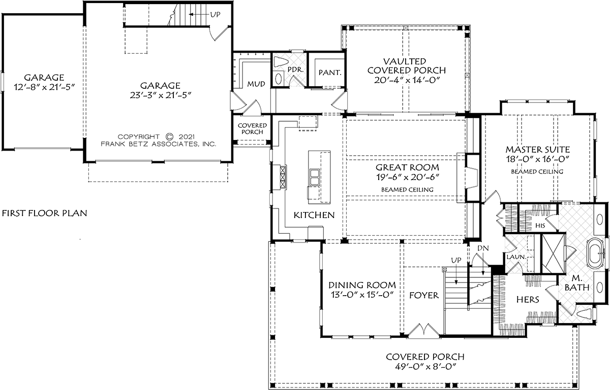 Cottage Farmhouse Traditional Level One of Plan 83132