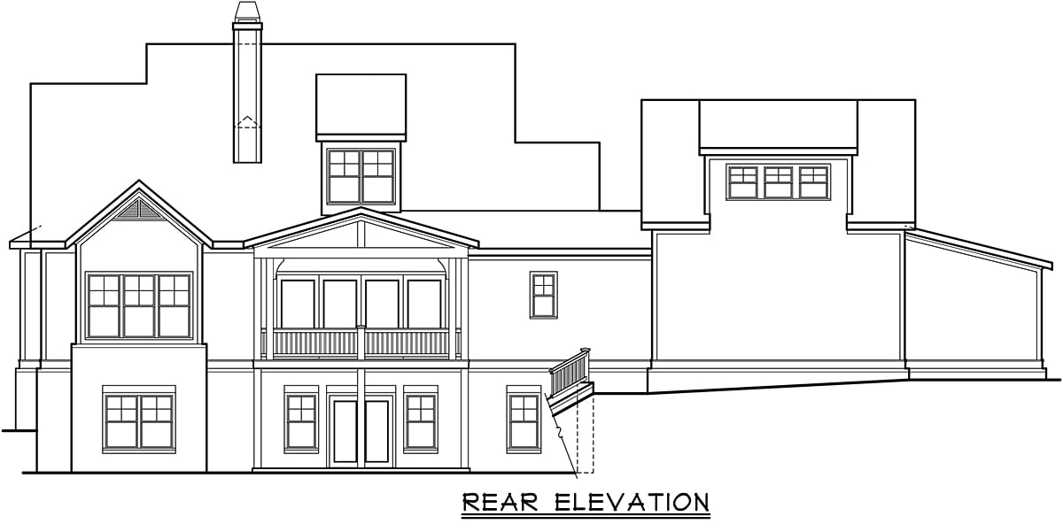 Cottage Farmhouse Traditional Rear Elevation of Plan 83132