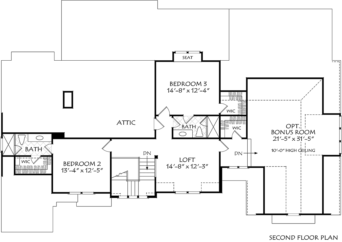 Country Farmhouse Traditional Level Two of Plan 83134