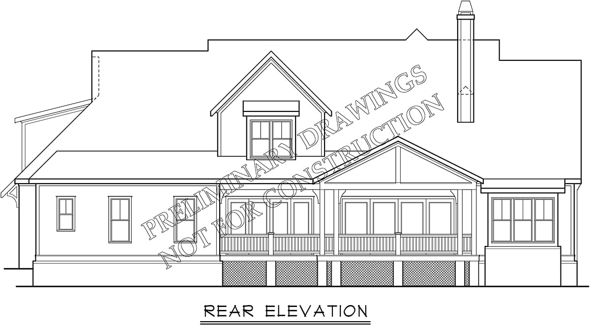 Country Farmhouse Traditional Rear Elevation of Plan 83134