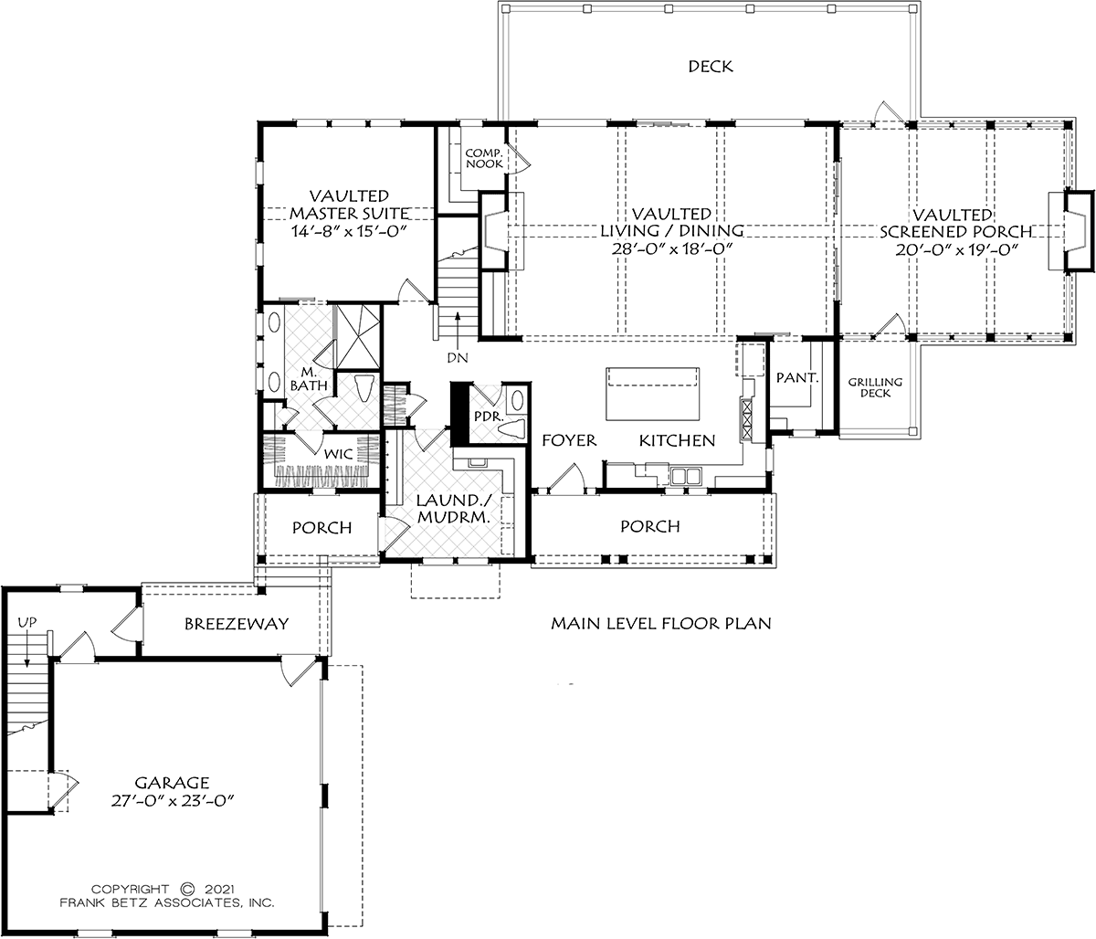 Cottage Craftsman Farmhouse Ranch Traditional Level One of Plan 83136