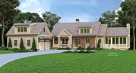Cottage Craftsman Farmhouse Ranch Traditional Elevation of Plan 83136