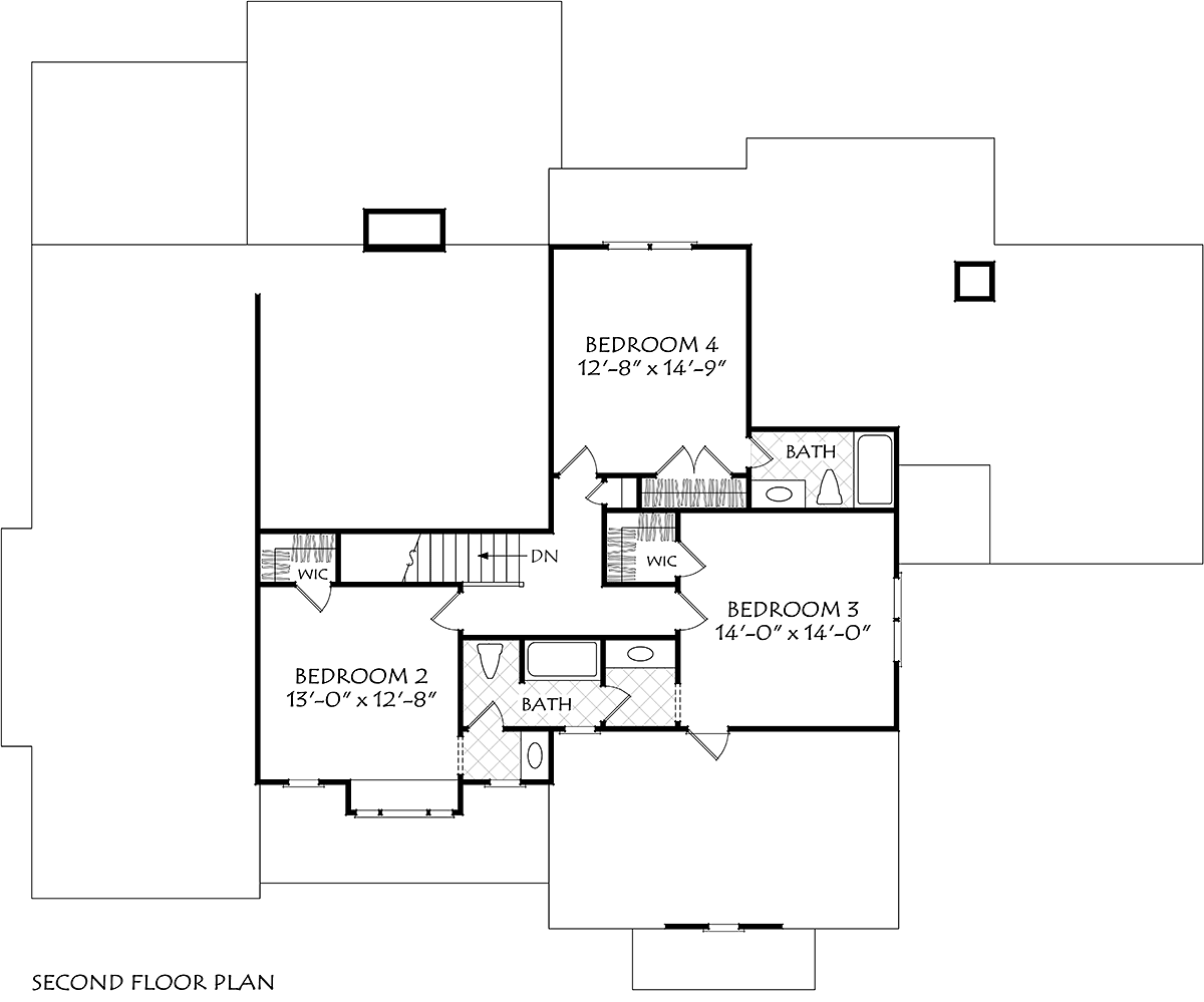 Cottage Country Farmhouse Traditional Level Two of Plan 83137