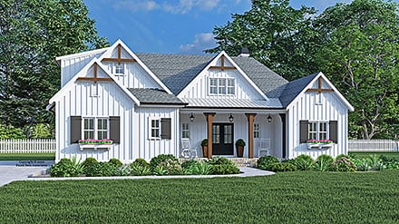 Country Farmhouse Elevation of Plan 83140