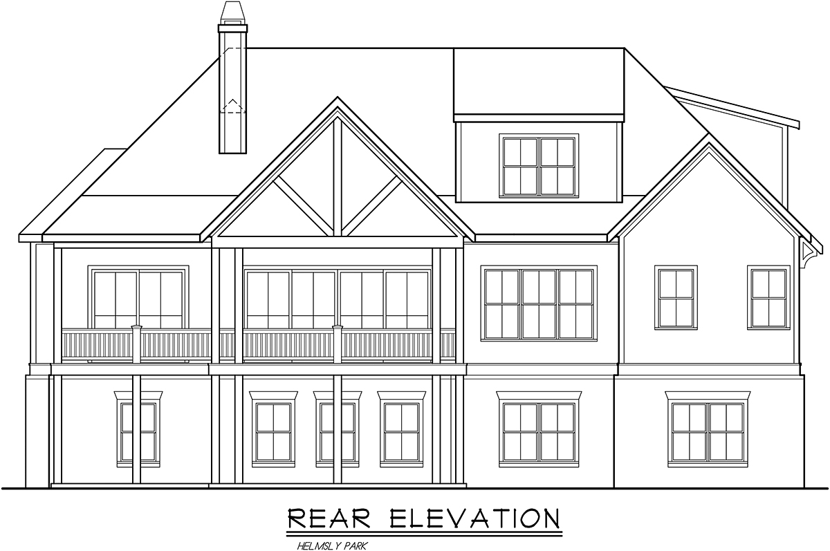 Country Farmhouse Rear Elevation of Plan 83140