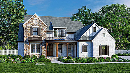 Country Farmhouse Traditional Elevation of Plan 83142