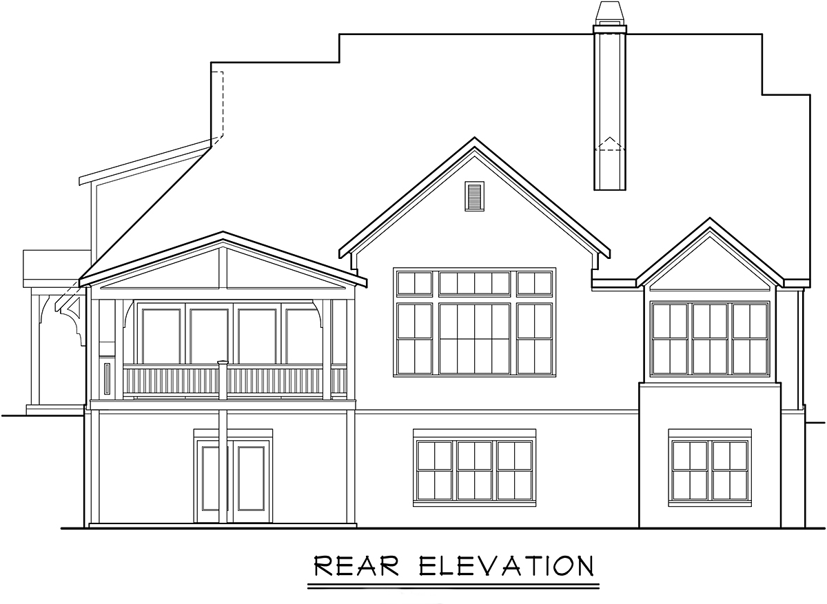 Country Farmhouse Traditional Rear Elevation of Plan 83142