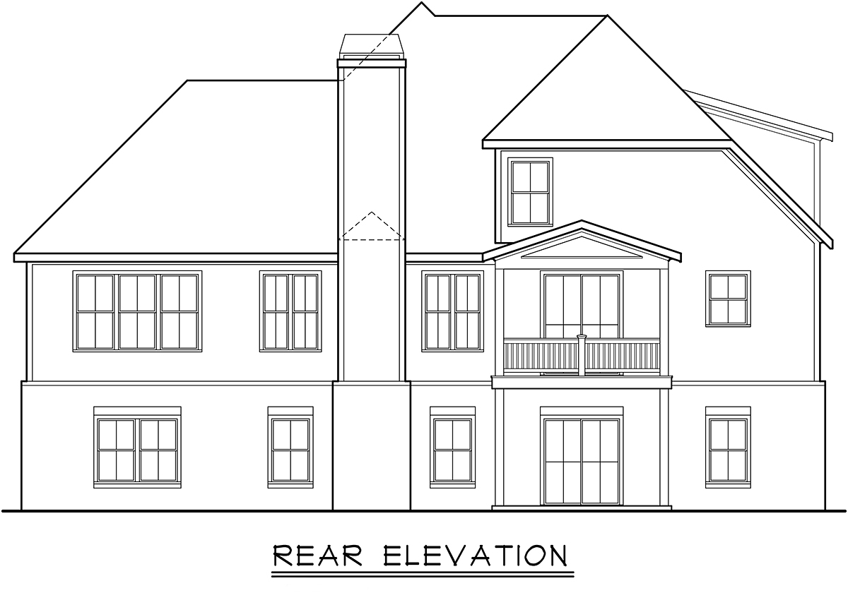 Cottage Craftsman Farmhouse Traditional Rear Elevation of Plan 83149